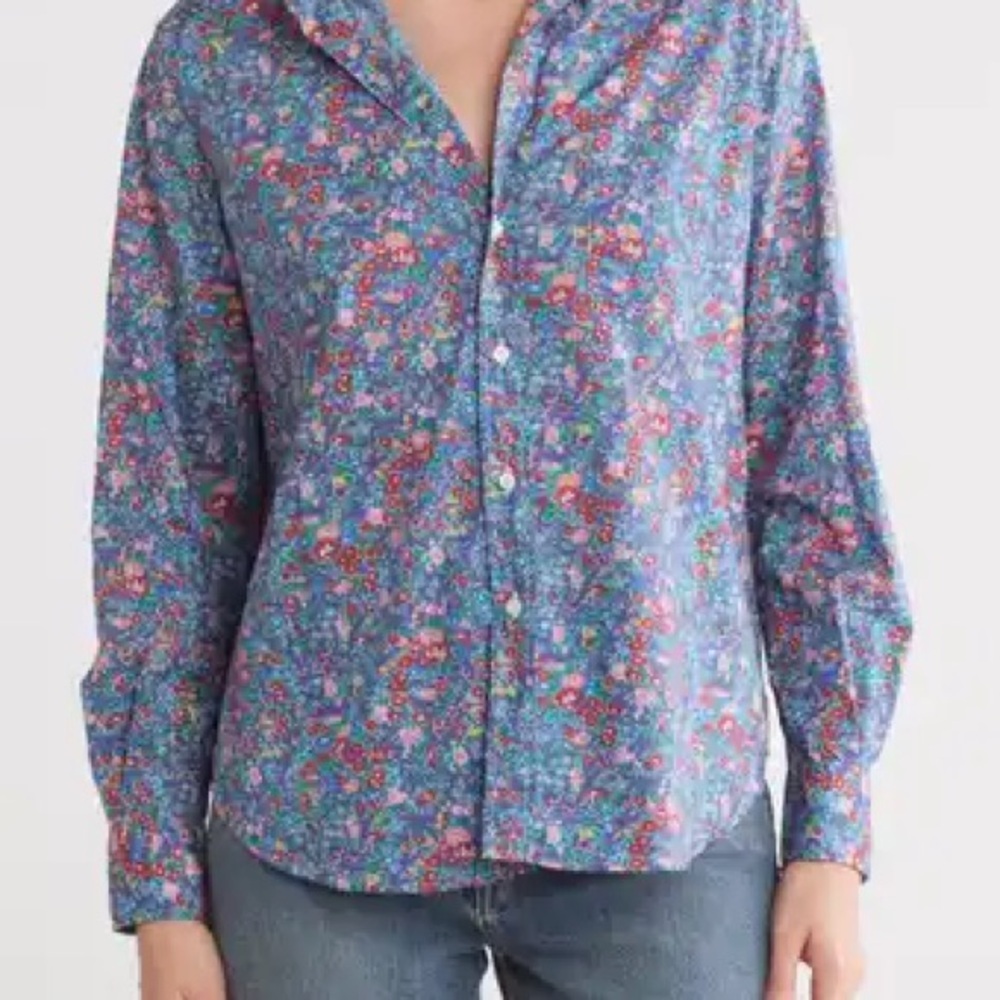 Frank & Eileen Silvio Floral Button-Up Shirt Sz XS Vibrant Colors - Picture 9 of 9